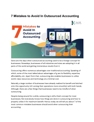 7 Mistakes to Avoid In Outsourced Accounting