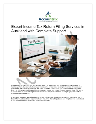 Expert Income Tax Return Filing Services in Auckland with Complete Support