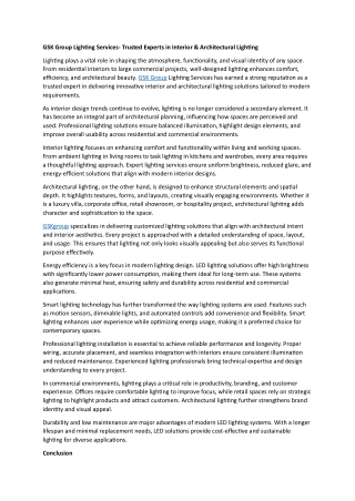 GSK Group Lighting Services