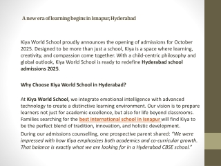 A new era of learning begins in Isnapur, Hyderabad