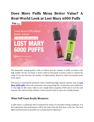 Does More Puffs Mean Better Value_ A Real-World Look at Lost Mary 6000 Puffs