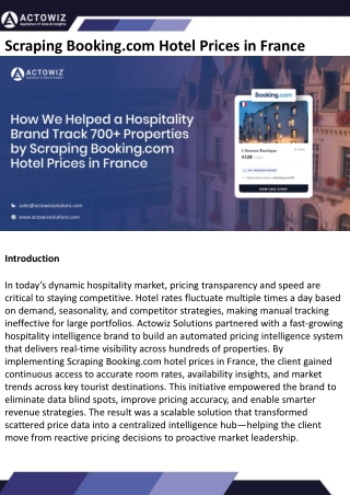 Scraping Booking.com Hotel Prices in France