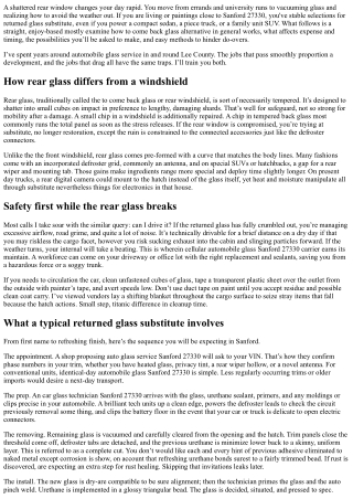 Back Glass Replacement Sanford 27330: What to Expect