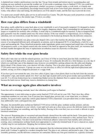 Back Glass Replacement Sanford 27330: What to Expect