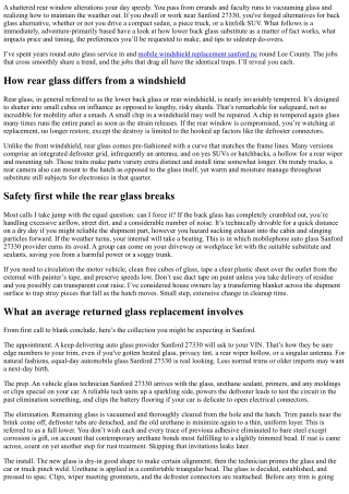 Back Glass Replacement Sanford 27330: What to Expect