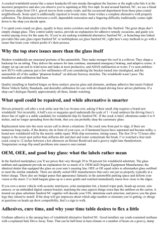 Windshield Replacement Sanford, NC: How to Choose a Trusted Shop