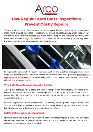 How Regular Auto Glass Inspections Prevent Costly Repairs