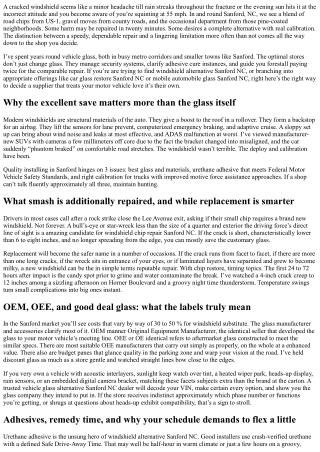 Windshield Replacement Sanford, NC: How to Choose a Trusted Shop