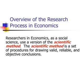 Overview of the Research Process in Economics