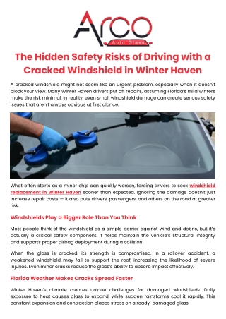 The Hidden Safety Risks of Driving with a Cracked Windshield in Winter Haven