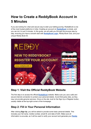 How to Create a ReddyBook Account in 5 Minutes