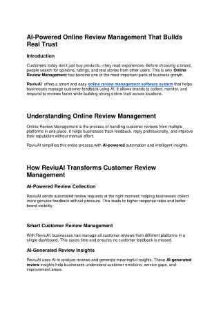 AI-Powered Online Review Management That Builds Real Trust
