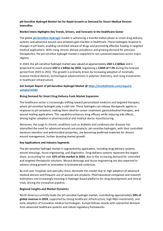 pH-Sensitive Hydrogel Market Report Analysis 2033