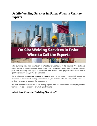 On-Site Welding Services in Doha