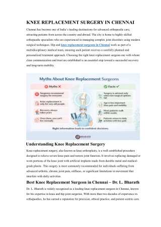 KNEE REPLACEMENT SURGERY IN CHENNAI