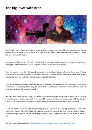 The Big Pivot with Bren