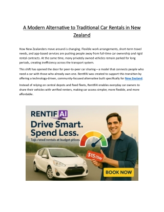 A Modern Alternative to Traditional Car Rentals in New Zealand
