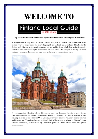 Explore Helsinki on a Guided Shore Excursion Adventure