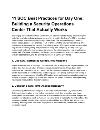 11 SOC Best Practices for Day One_ Building a Security Operations Center That Actually Works