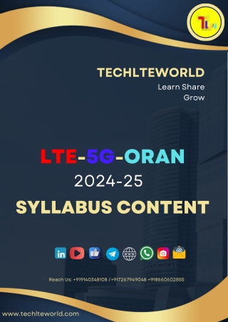LTE-5G-ORAN-Protocol Testing Course Syllabus | TechLTE World