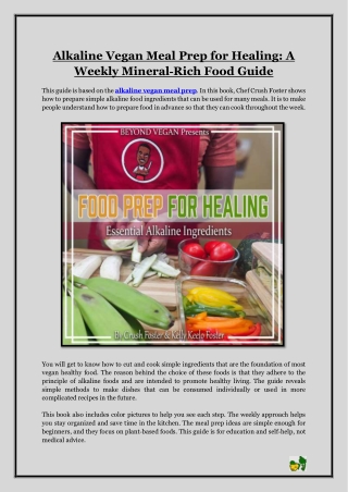 Alkaline Vegan Meal Prep for Healing- A Weekly Mineral‑Rich Food Guide