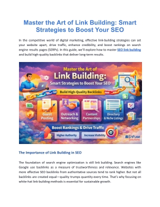 Master the Art of Link Building: Smart Strategies to Boost Your SEO