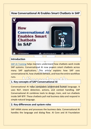 SAP AI Training Institute for Job-Ready SAP Professionals