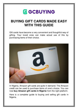 BUYING GIFT CARDS MADE EASY WITH THIS GUIDE