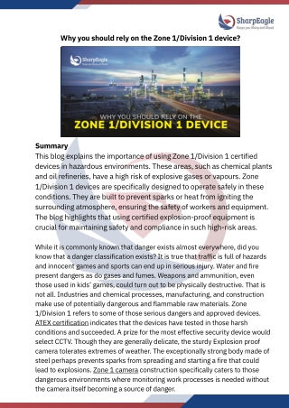 Explosion-Proof Class 1 Division 1 Cameras