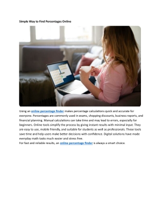 Online Percentage Finder – Fast & Easy Percentage Calculator