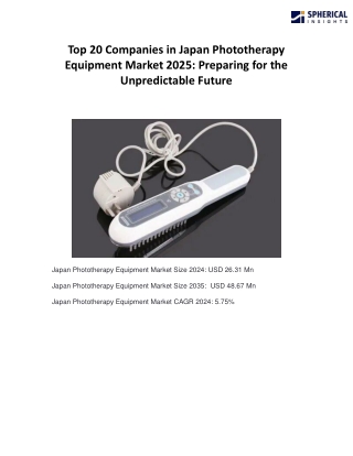 Top 20 Companies in Japan Phototherapy Equipment Market (1)