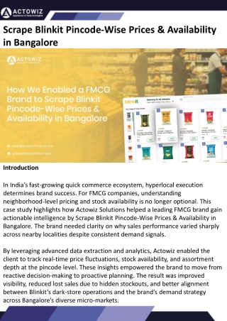 Scrape Blinkit Pincode Wise Prices  Availability in Bangalore