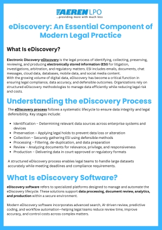 eDiscovery An Essential Component of Modern Legal Practice