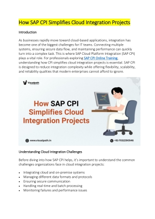 SAP Cloud Platform Integration Training - Online Training