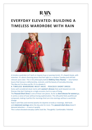 Everyday Elevated: Building a Timeless Wardrobe with RAIN