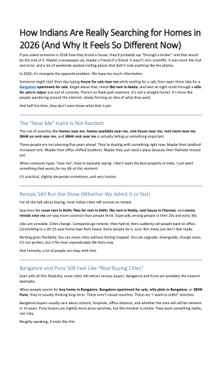 How Indians Search for Homes in 2026: Rentals, Buying Cities, and Real Buyer Beh