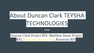 Details Of Duncan Clark Project RF1, Matthew Stone Project RF1, Renovare RF1