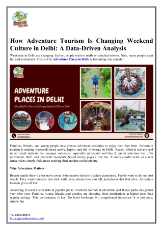 How Adventure Tourism Is Changing Weekend Culture in Delhi