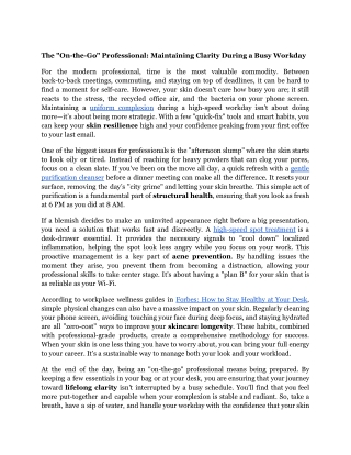 The _On-the-Go_ Professional_ Maintaining Clarity During a Busy Workday