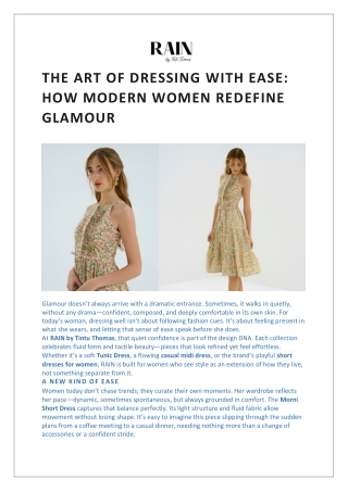 The Art of Dressing with Ease: How Modern Women Redefine Glamour