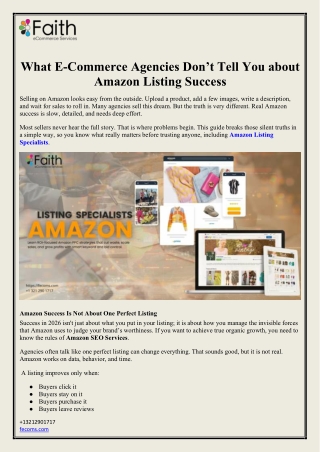 What E-Commerce Agencies Don’t Tell You about Amazon Listing Success