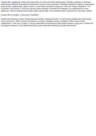 Gamben Bet: Spor Bahislerinde Kalite ve Güvenin Adresi