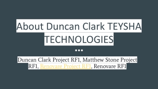 Details Of Duncan Clark Project RF1, Matthew Stone Project RF1, Renovare RF1