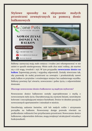 nowoczesne donice na balkon