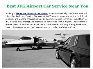 Best JFK Airport Car Service Near You