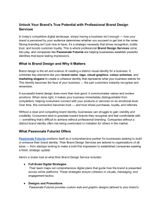 Unlock Your Brand’s True Potential with Professional Brand Design Services