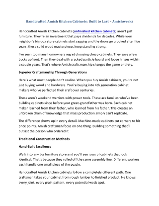 Handcrafted Amish Kitchen Cabinets Built to Last – Amishwerks