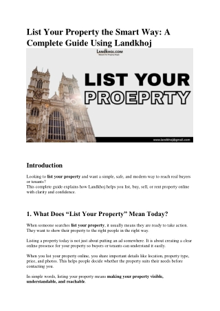 List Your Property the Smart Way