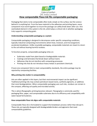 How compostable Flexo Ink fits compostable packaging