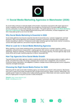 11 Social Media Marketing Agencies in Manchester (2026)